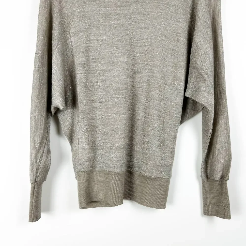 LOFT Metallic Bow Dolman Sleeve Wool Blend Top Party Night Out Womens Size S - Picture 5 of 12